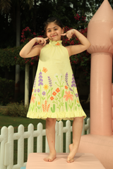 Border Yellow - Pastel Yellow with Colorful Floral Accents