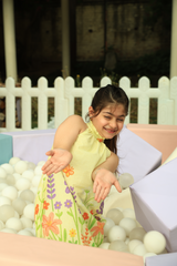 Border Yellow - Pastel Yellow with Colorful Floral Accents