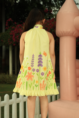 Border Yellow - Pastel Yellow with Colorful Floral Accents
