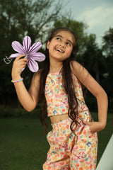 Printed Yellow CD - Creamy Peach with Bright Pastel Florals