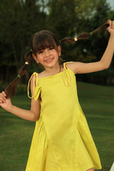 Tulip dress green - Vibrant Lemon-Lime Green