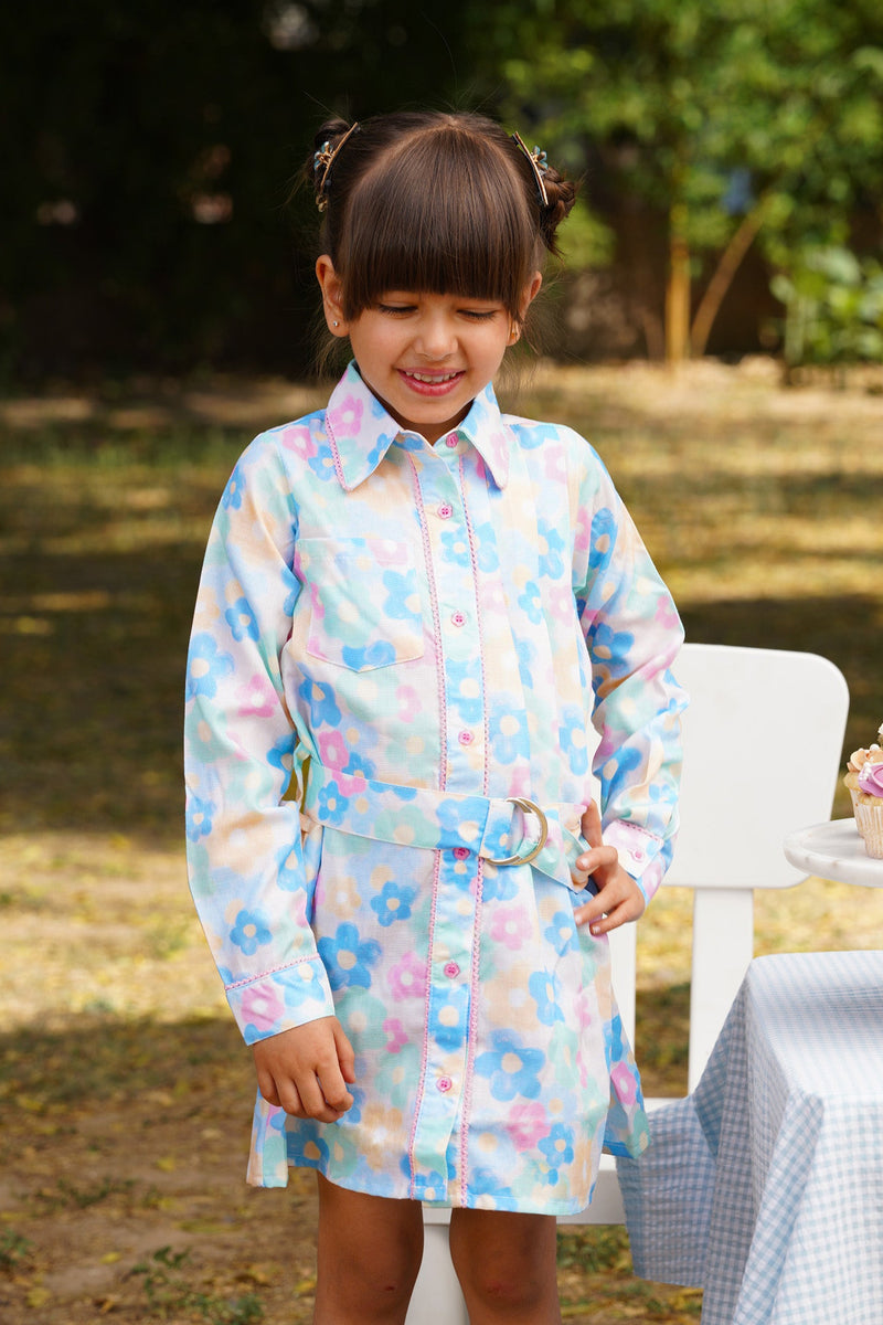Sugar Pop Florals Shirt Dress