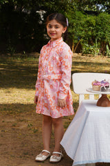 Peachy Petal Shirt Dress