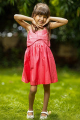 Little whisper bow dress - hot pink ombre