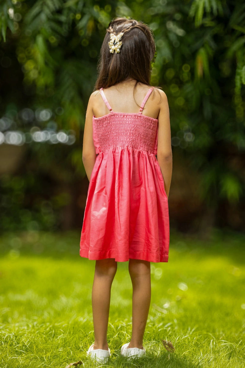 Little whisper bow dress - hot pink ombre