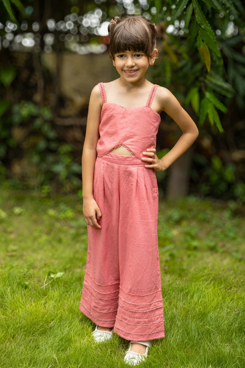 Blush Pink Blossom Long Playsuit